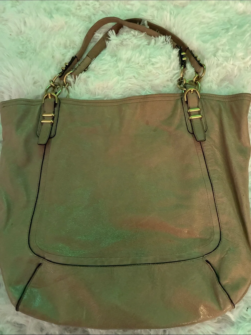 Coach Kristin beige sparkly purse
